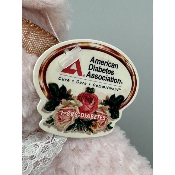 2003 MARCH OF DIMES Plushland Pink Beanie Teddy Bear Sugar N Spice I Love Mom 8” - Picture 3 of 9